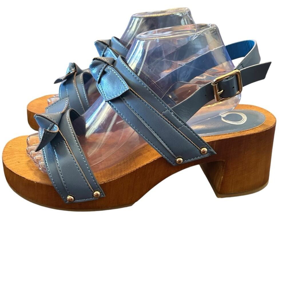Journee Collection Tia Platform Clog Heel Sandals Stud and Bow Accents NEW 10